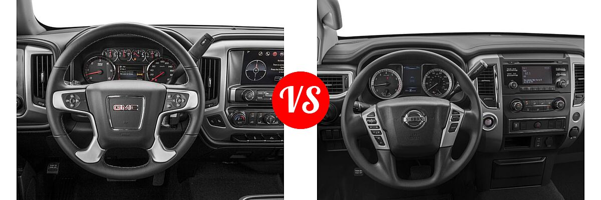 2017 GMC Sierra 1500 Pickup SLE vs. 2017 Nissan Titan Pickup S / SV - Dashboard Comparison