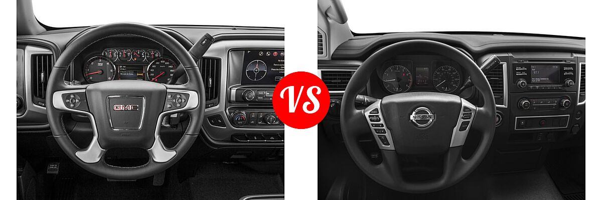2017 GMC Sierra 1500 Pickup SLE vs. 2017 Nissan Titan Pickup S / SV - Dashboard Comparison