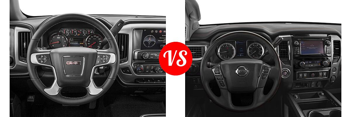 2017 GMC Sierra 1500 Pickup SLE vs. 2017 Nissan Titan Pickup Platinum Reserve - Dashboard Comparison