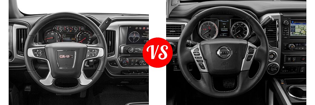 2017 GMC Sierra 1500 Pickup SLE vs. 2017 Nissan Titan XD Pickup Diesel PRO-4X - Dashboard Comparison