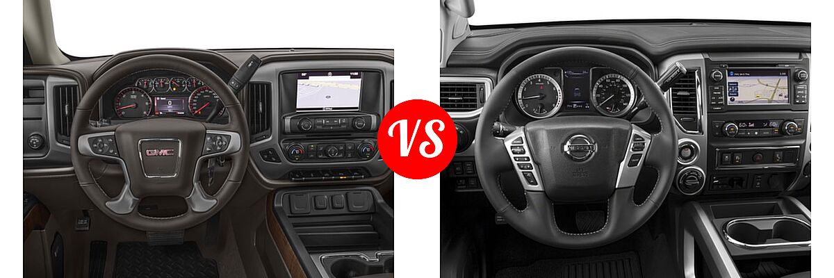 2017 GMC Sierra 1500 Pickup SLT vs. 2017 Nissan Titan Pickup PRO-4X - Dashboard Comparison
