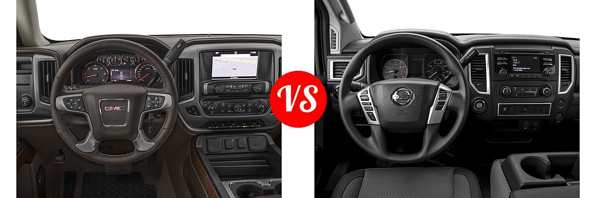 2017 GMC Sierra 1500 Pickup SLT vs. 2017 Nissan Titan Pickup S - Dashboard Comparison