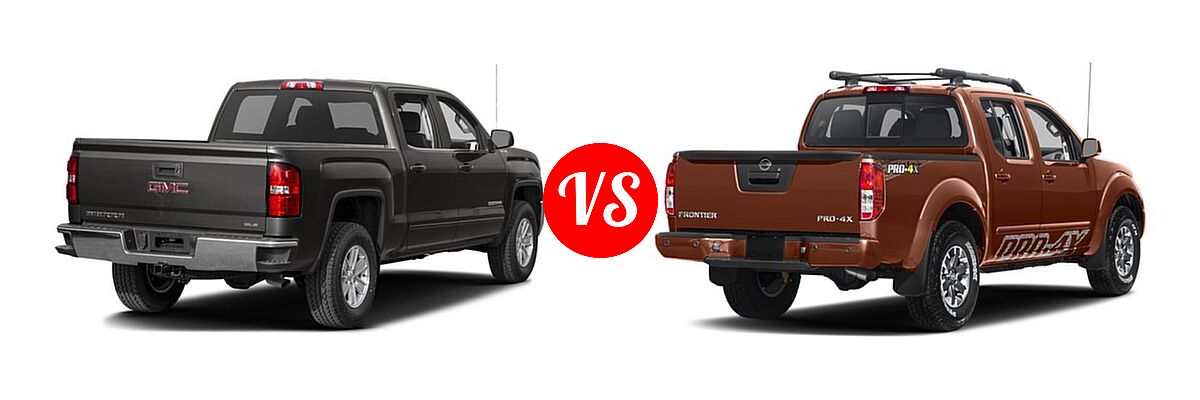 2017 GMC Sierra 1500 Pickup SLE vs. 2017 Nissan Frontier Pickup PRO-4X - Rear Right Comparison