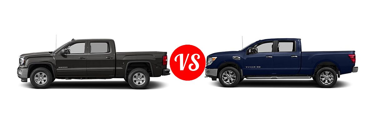 2017 GMC Sierra 1500 Pickup SLE vs. 2017 Nissan Titan XD Pickup Diesel SV - Side Comparison