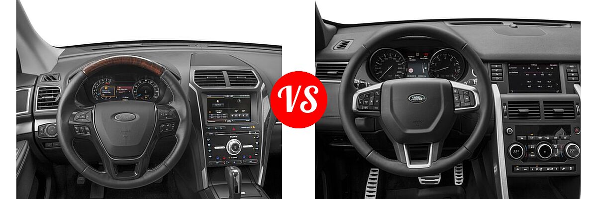 2016 Ford Explorer SUV Platinum vs. 2016 Land Rover Discovery Sport SUV HSE / HSE LUX / SE - Dashboard Comparison