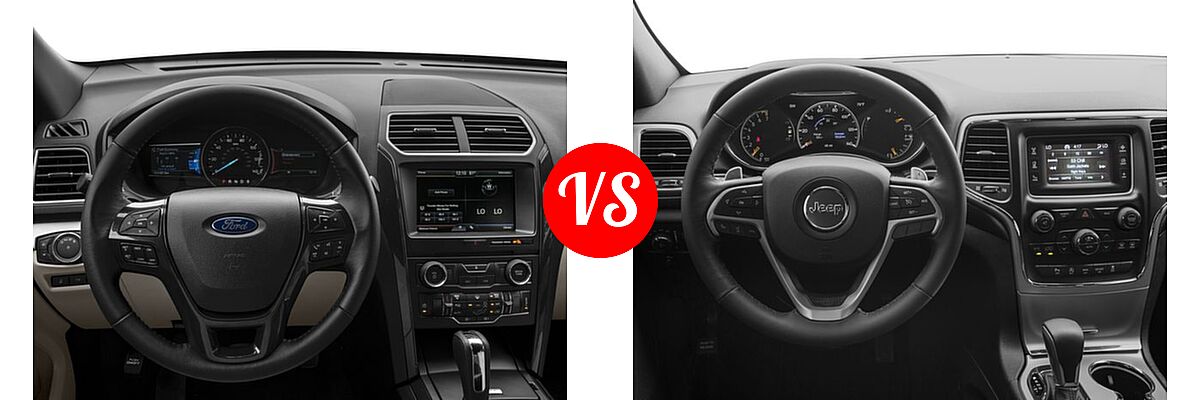 2016 Ford Explorer SUV XLT vs. 2016 Jeep Grand Cherokee SUV Laredo - Dashboard Comparison