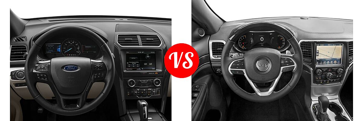 2016 Ford Explorer SUV XLT vs. 2016 Jeep Grand Cherokee SUV High Altitude / Overland - Dashboard Comparison