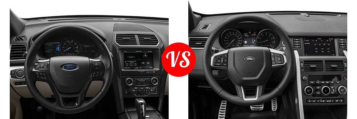 2016 Ford Explorer SUV XLT vs. 2016 Land Rover Discovery Sport SUV HSE / HSE LUX / SE - Dashboard Comparison