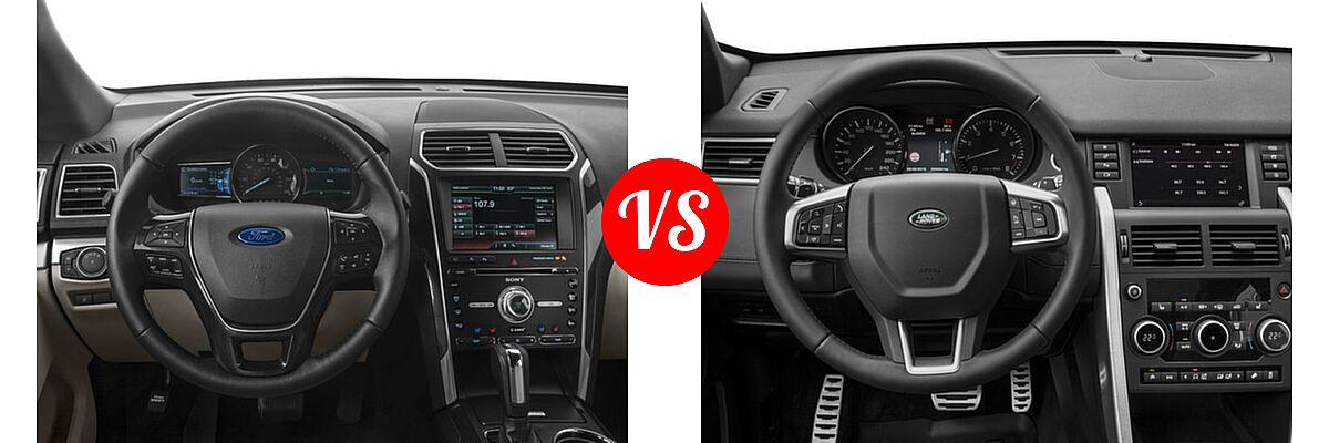 2016 Ford Explorer SUV Limited vs. 2016 Land Rover Discovery Sport SUV HSE / HSE LUX / SE - Dashboard Comparison