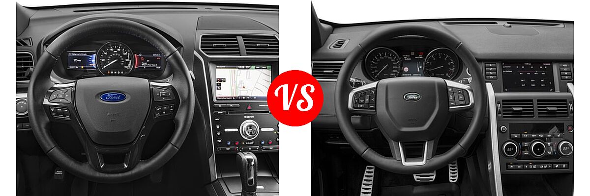 2016 Ford Explorer SUV Sport vs. 2016 Land Rover Discovery Sport SUV HSE / HSE LUX / SE - Dashboard Comparison