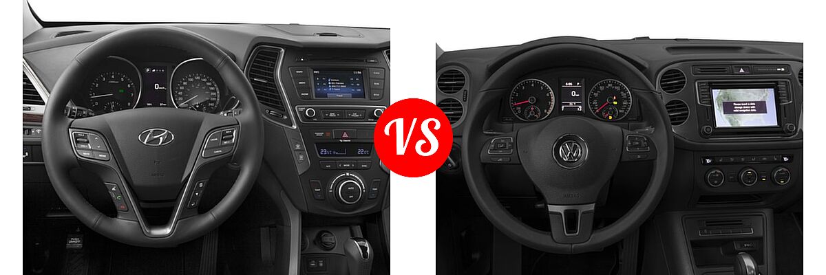 2017 Hyundai Santa Fe Sport SUV 2.0T vs. 2017 Volkswagen Tiguan SUV Sport - Dashboard Comparison