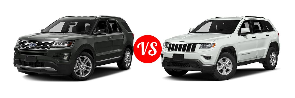 2016 Ford Explorer SUV XLT vs. 2016 Jeep Grand Cherokee SUV Laredo - Front Left Comparison