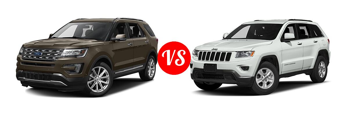2016 Ford Explorer SUV Limited vs. 2016 Jeep Grand Cherokee SUV Laredo - Front Left Comparison