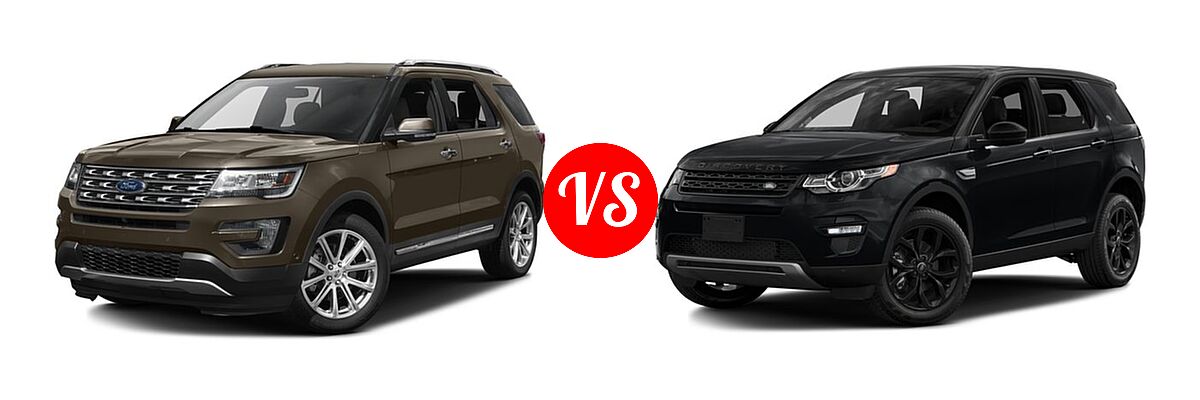 2016 Ford Explorer SUV Limited vs. 2016 Land Rover Discovery Sport SUV HSE / HSE LUX / SE - Front Left Comparison