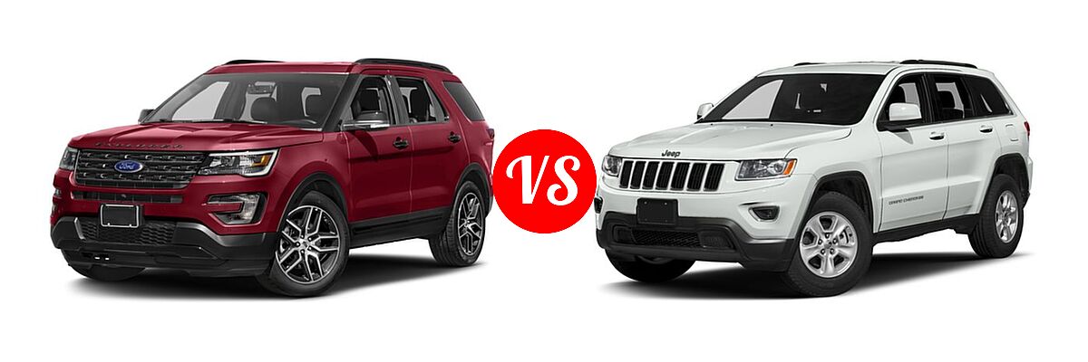 2016 Ford Explorer SUV Sport vs. 2016 Jeep Grand Cherokee SUV Laredo - Front Left Comparison