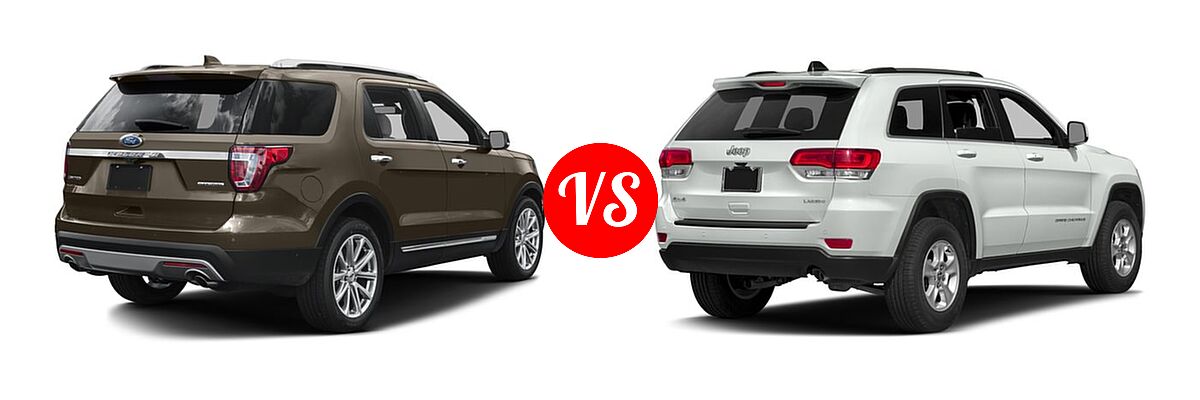 2016 Ford Explorer SUV Limited vs. 2016 Jeep Grand Cherokee SUV Laredo - Rear Right Comparison