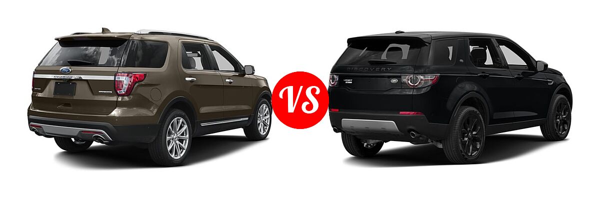 2016 Ford Explorer SUV Limited vs. 2016 Land Rover Discovery Sport SUV HSE / HSE LUX / SE - Rear Right Comparison