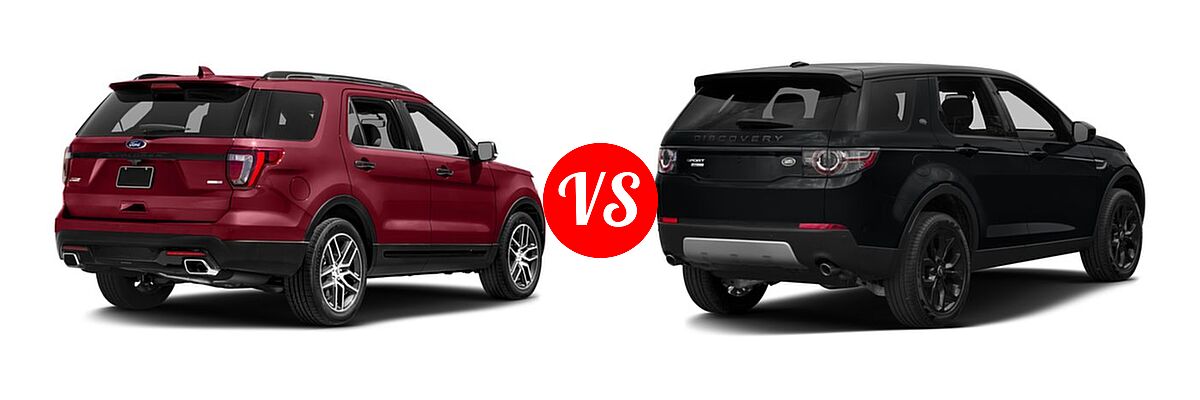 2016 Ford Explorer SUV Sport vs. 2016 Land Rover Discovery Sport SUV HSE / HSE LUX / SE - Rear Right Comparison