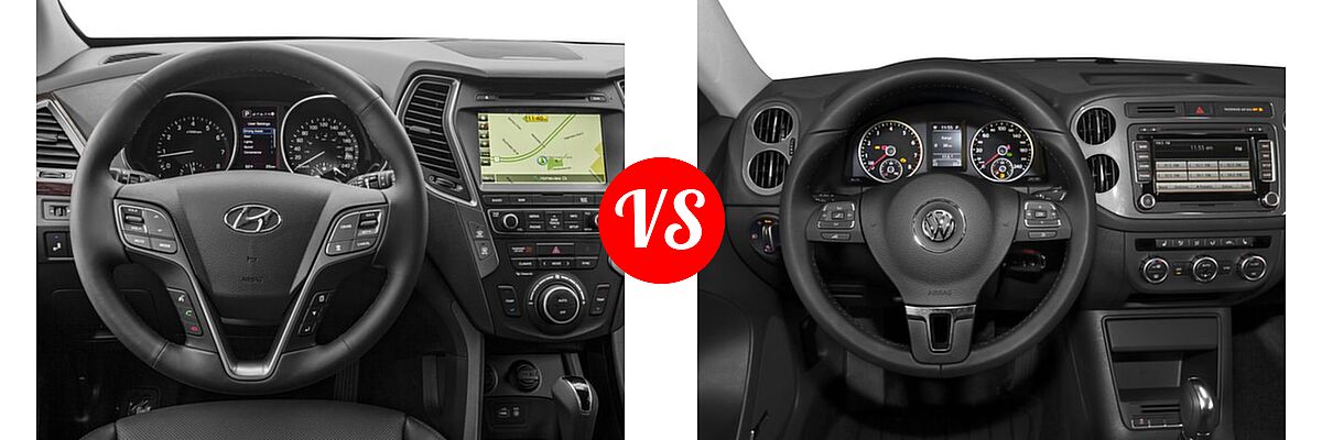 2017 Hyundai Santa Fe Sport SUV 2.0T Ultimate vs. 2017 Volkswagen Tiguan SUV S / SEL / Wolfsburg Edition - Dashboard Comparison