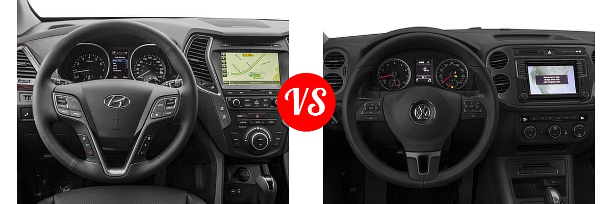 2017 Hyundai Santa Fe Sport SUV 2.0T Ultimate vs. 2017 Volkswagen Tiguan SUV Sport - Dashboard Comparison