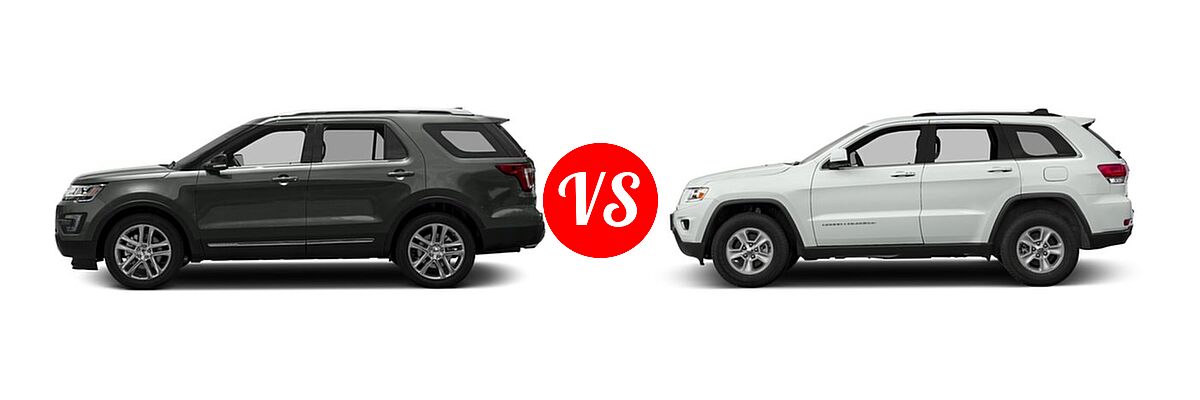 2016 Ford Explorer SUV XLT vs. 2016 Jeep Grand Cherokee SUV Laredo - Side Comparison