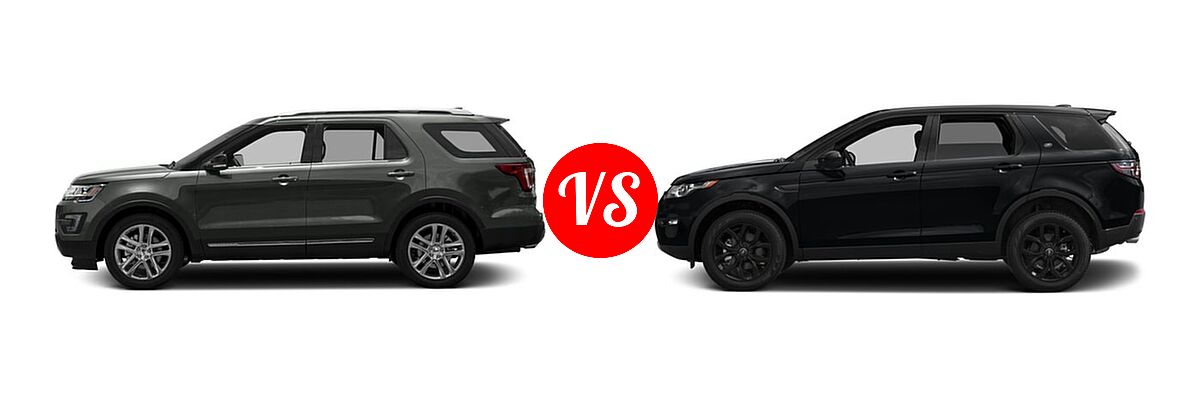 2016 Ford Explorer SUV XLT vs. 2016 Land Rover Discovery Sport SUV HSE / HSE LUX / SE - Side Comparison