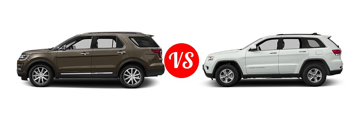 2016 Ford Explorer SUV Limited vs. 2016 Jeep Grand Cherokee SUV Laredo - Side Comparison