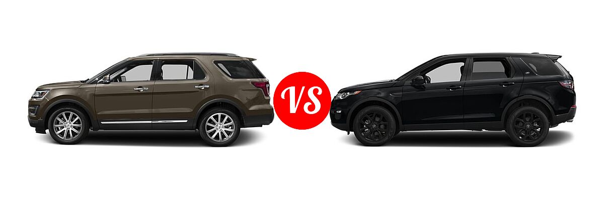 2016 Ford Explorer SUV Limited vs. 2016 Land Rover Discovery Sport SUV HSE / HSE LUX / SE - Side Comparison