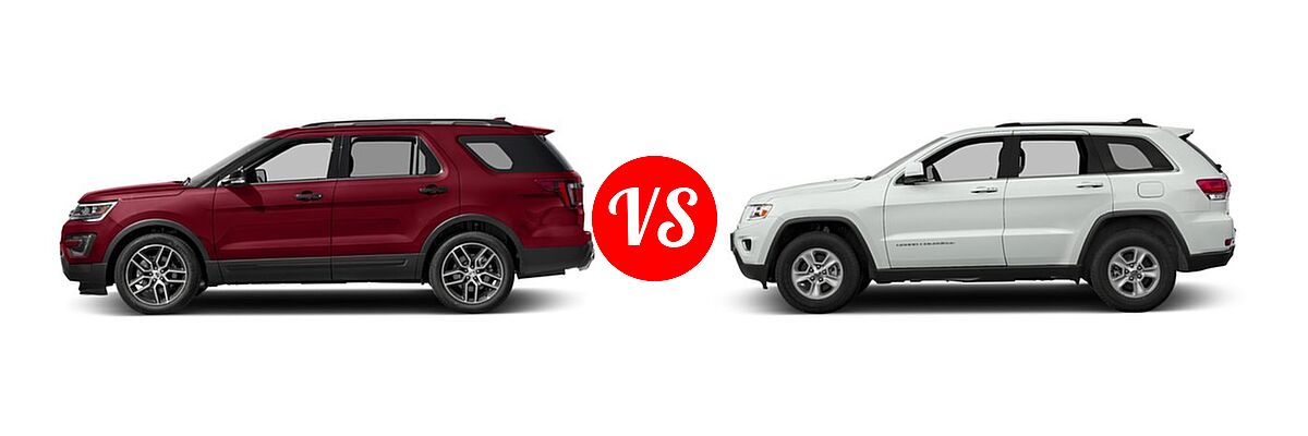 2016 Ford Explorer SUV Sport vs. 2016 Jeep Grand Cherokee SUV Laredo - Side Comparison