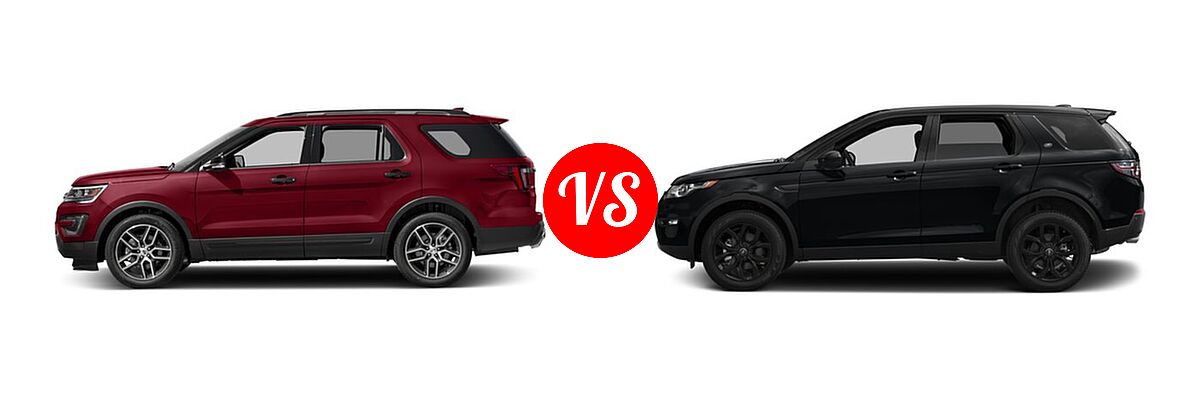 2016 Ford Explorer SUV Sport vs. 2016 Land Rover Discovery Sport SUV HSE / HSE LUX / SE - Side Comparison
