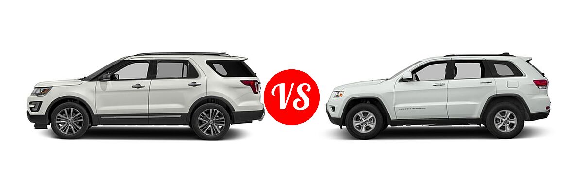 2016 Ford Explorer SUV Platinum vs. 2016 Jeep Grand Cherokee SUV Laredo - Side Comparison
