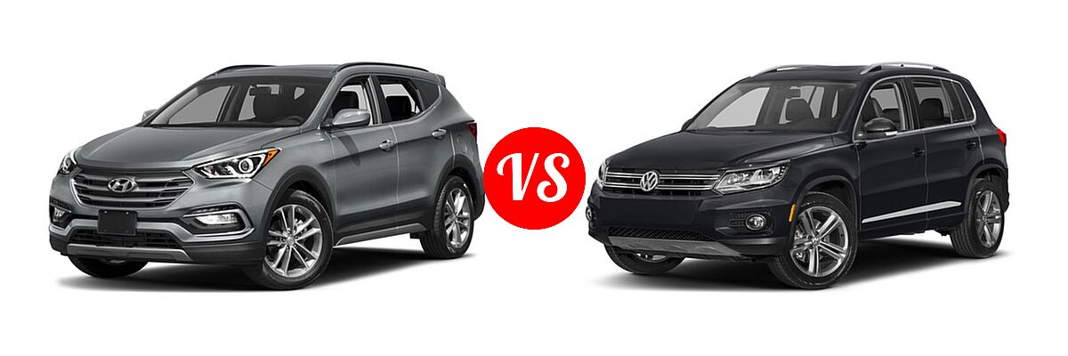 2017 Hyundai Santa Fe Sport SUV 2.0T vs. 2017 Volkswagen Tiguan SUV Sport - Front Left Comparison