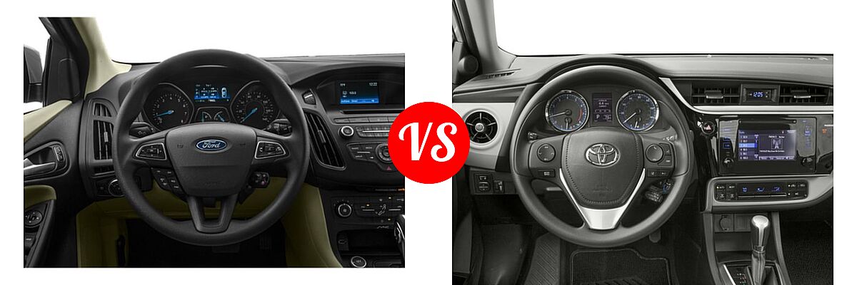 2018 Ford Focus Sedan S / SE / SEL vs. 2018 Toyota Corolla Sedan L / LE / LE Eco / LE Eco w/Package 1 / XLE - Dashboard Comparison