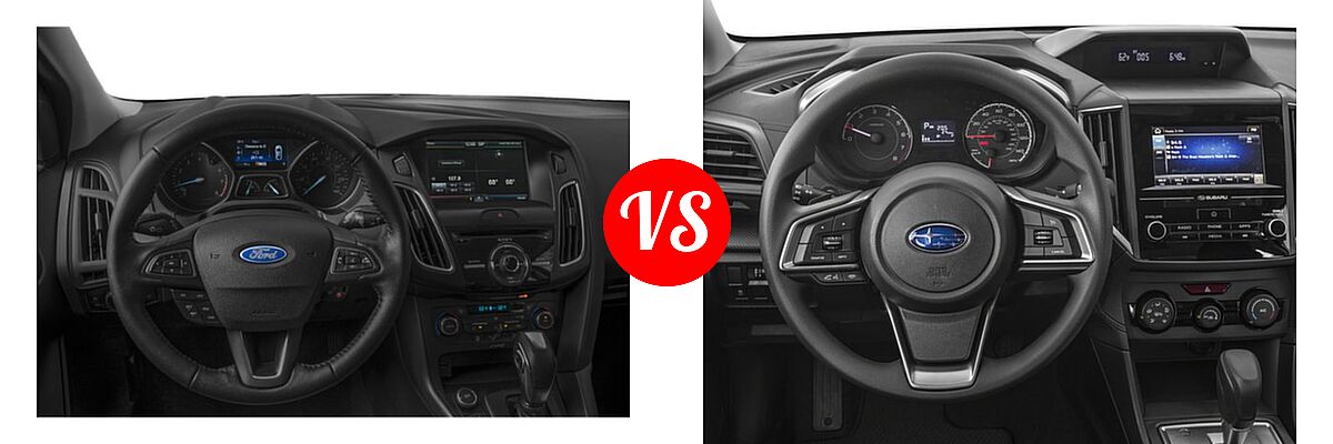 2018 Ford Focus Hatchback SE / SEL vs. 2018 Subaru Impreza Hatchback 2.0i 5-door Manual / Premium - Dashboard Comparison
