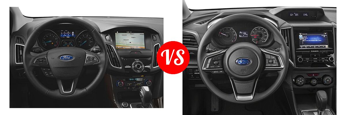 2018 Ford Focus Hatchback Titanium vs. 2018 Subaru Impreza Hatchback 2.0i 5-door Manual / Premium - Dashboard Comparison