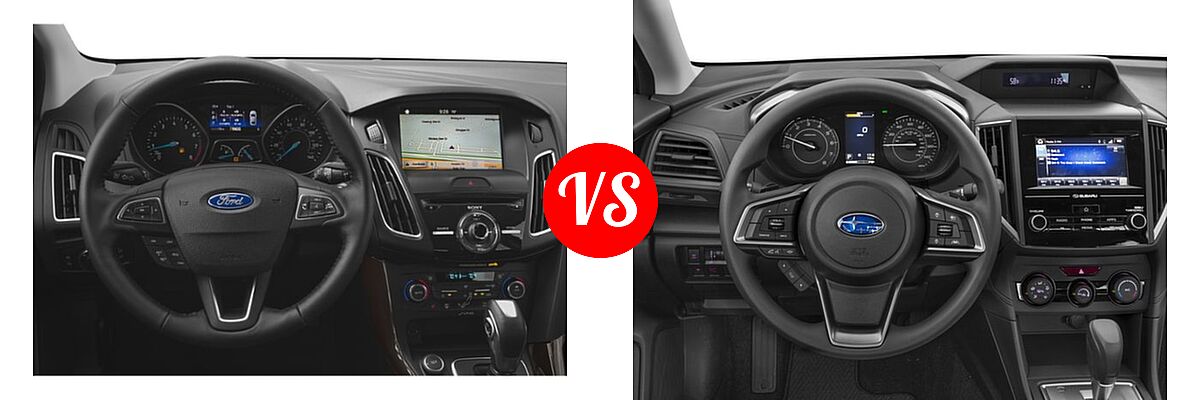 2018 Ford Focus Hatchback Titanium vs. 2018 Subaru Impreza Hatchback Premium - Dashboard Comparison