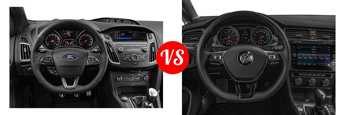 2018 Ford Focus ST Hatchback ST vs. 2018 Volkswagen Golf SportWagen Hatchback S / SE / SEL - Dashboard Comparison