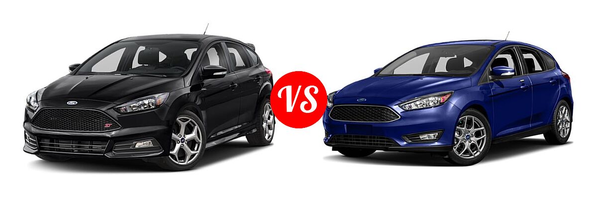 2018 Ford Focus ST Hatchback ST vs. 2018 Ford Focus Hatchback SE / SEL - Front Left Comparison