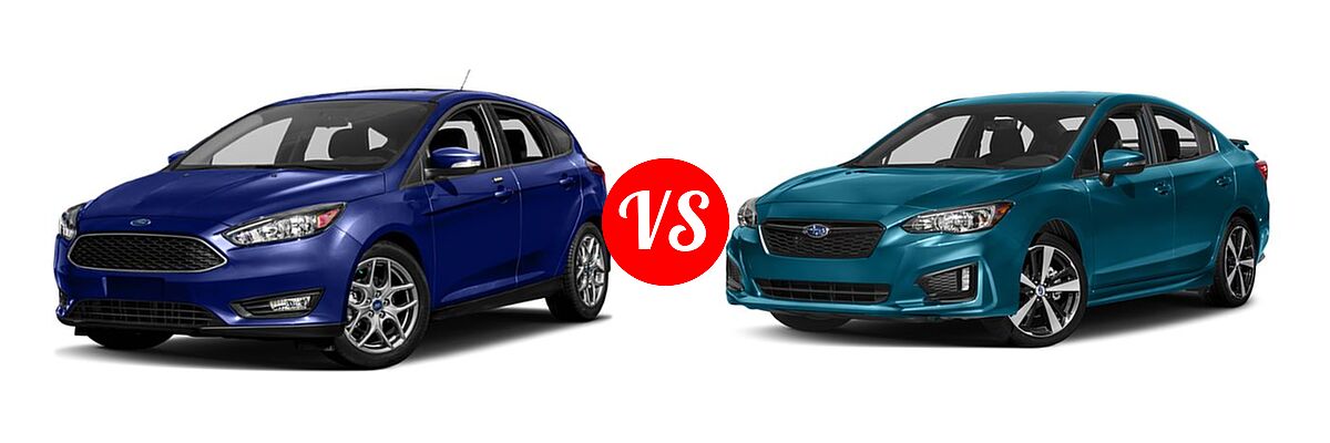 2018 Ford Focus Hatchback SE / SEL vs. 2018 Subaru Impreza Hatchback Sport - Front Left Comparison