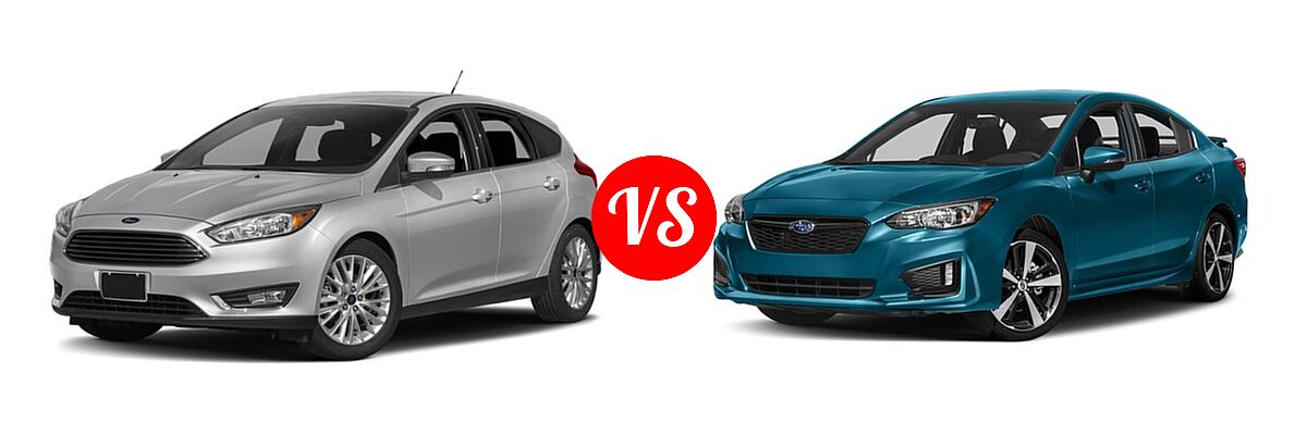 2018 Ford Focus Hatchback Titanium vs. 2018 Subaru Impreza Hatchback Sport - Front Left Comparison
