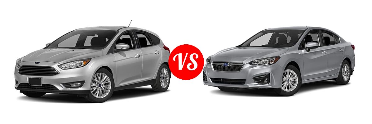 2018 Ford Focus Hatchback Titanium vs. 2018 Subaru Impreza Hatchback Premium - Front Left Comparison