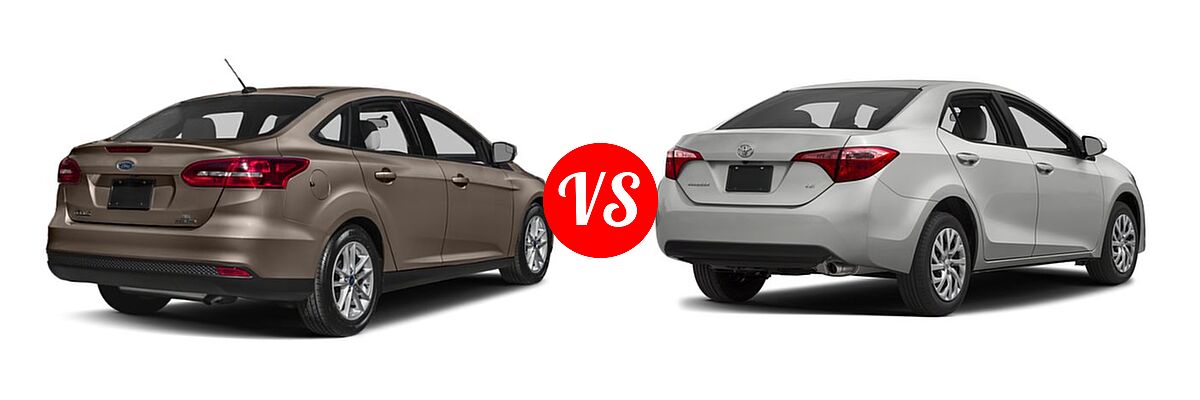 2018 Ford Focus Sedan S / SE / SEL vs. 2018 Toyota Corolla Sedan L / LE / LE Eco / LE Eco w/Package 1 / XLE - Rear Right Comparison