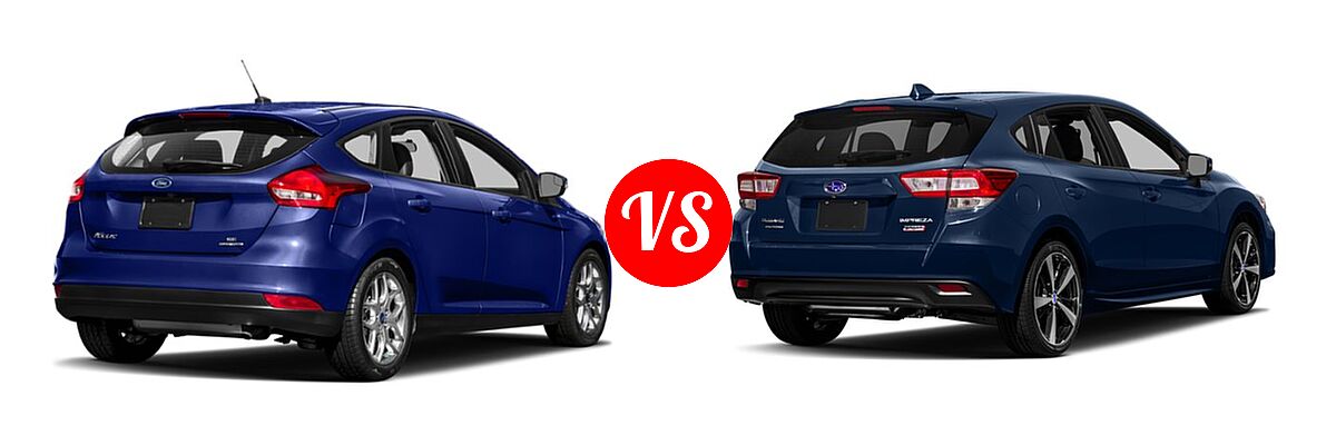 2018 Ford Focus Hatchback SE / SEL vs. 2018 Subaru Impreza Hatchback Sport - Rear Right Comparison