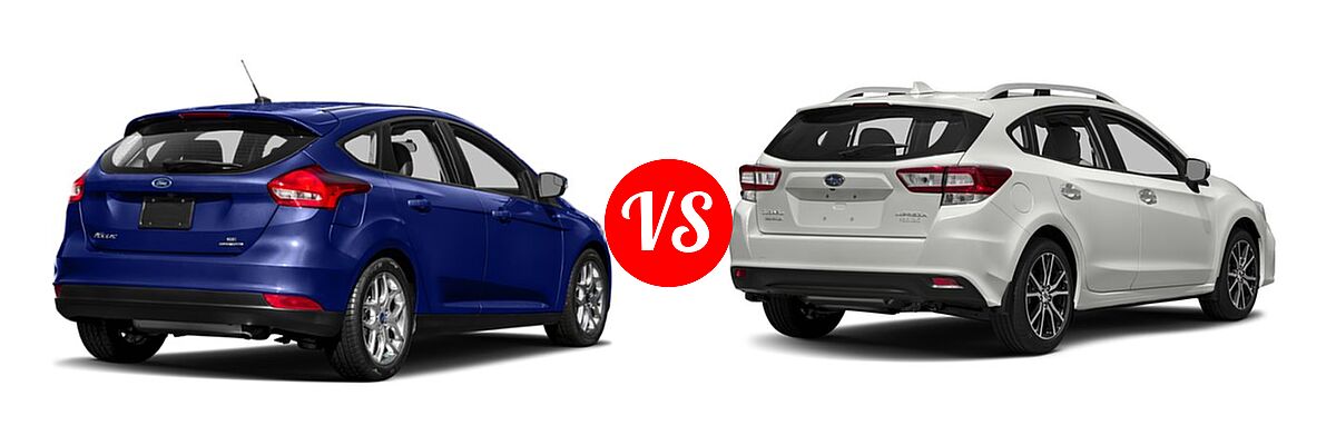 2018 Ford Focus Hatchback SE / SEL vs. 2018 Subaru Impreza Hatchback Limited - Rear Right Comparison