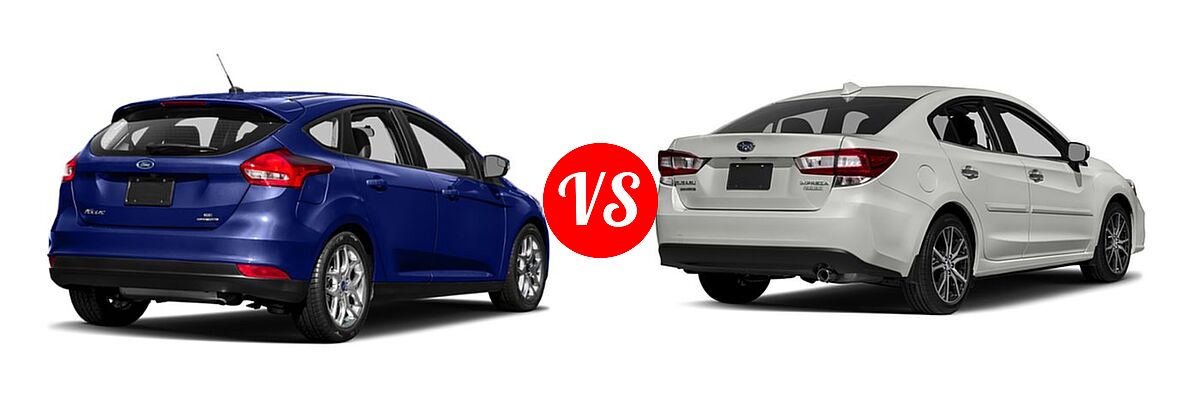 2018 Ford Focus Hatchback SE / SEL vs. 2018 Subaru Impreza Hatchback Limited - Rear Right Comparison