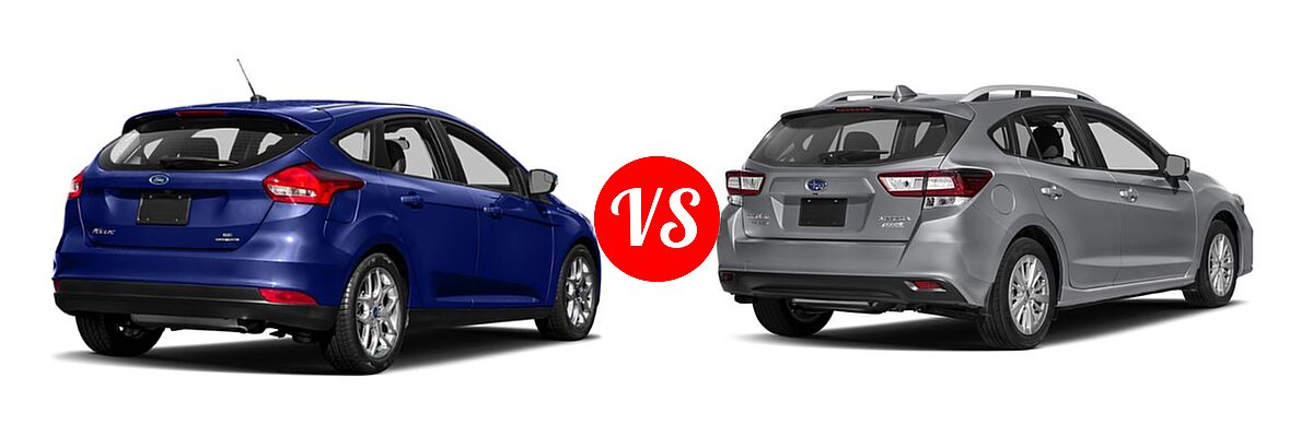 2018 Ford Focus Hatchback SE / SEL vs. 2018 Subaru Impreza Hatchback 2.0i 5-door Manual / Premium - Rear Right Comparison