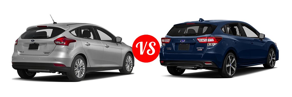 2018 Ford Focus Hatchback Titanium vs. 2018 Subaru Impreza Hatchback Sport - Rear Right Comparison
