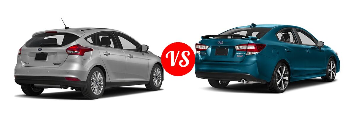 2018 Ford Focus Hatchback Titanium vs. 2018 Subaru Impreza Hatchback Sport - Rear Right Comparison