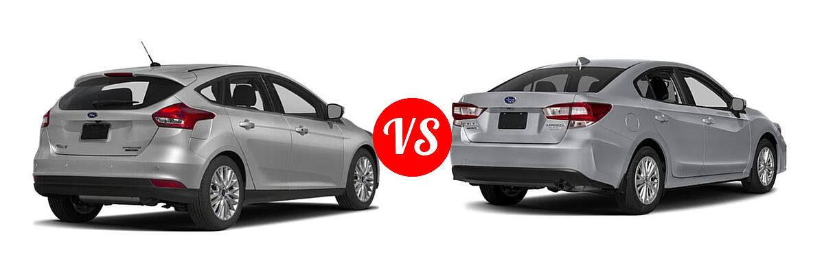 2018 Ford Focus Hatchback Titanium vs. 2018 Subaru Impreza Hatchback Premium - Rear Right Comparison