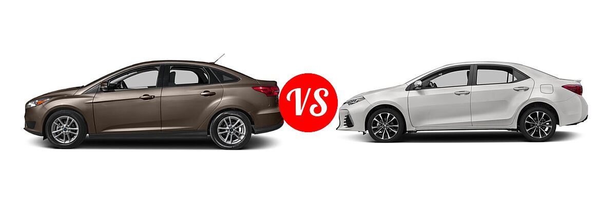 2018 Ford Focus Sedan S / SE / SEL vs. 2018 Toyota Corolla Sedan SE / XSE - Side Comparison